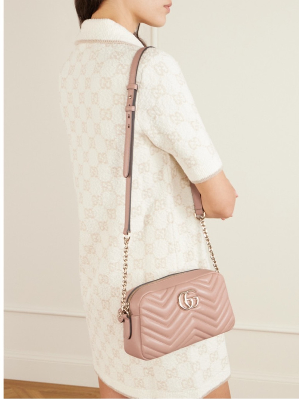 GUCCI Marmont small GG logo quilted leather camera bag - Picture 2 of 9